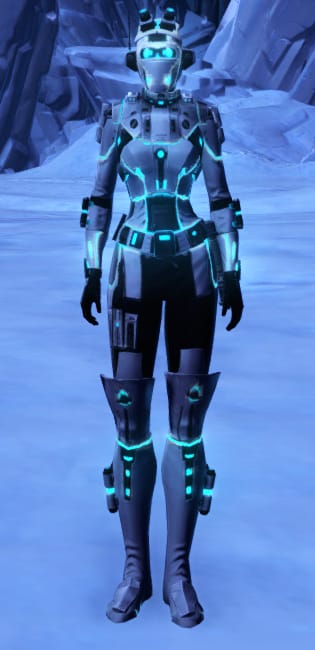 White Scalene Armor Set Outfit from Star Wars: The Old Republic.